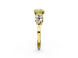 Yellow gold Fancy Yellow Cushion  Cluster Diamond Engagement Ring with Pavé Band and Four-Prong Setting_54