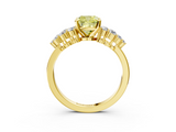 Yellow gold Fancy Yellow Cushion  Cluster Diamond Engagement Ring with Pavé Band and Four-Prong Setting_55
