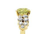 Yellow gold Fancy Yellow Cushion  Cluster Diamond Engagement Ring with Pavé Band and Four-Prong Setting_57