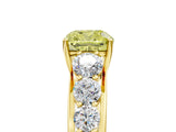 Yellow gold Fancy Yellow Cushion Cut Brilliant Diamond Pavé Band with Six-Prong Setting_5