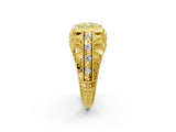 Yellow gold Fancy Yellow Cushion Cut Brilliant Milgrain Filigree Diamond Ring with Square Prong Setting_2