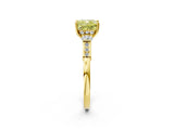 Yellow gold Fancy Yellow Cushion Cut Brilliant Three-Stone Pave Band with Four-Prong Setting_2