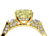Yellow gold Fancy Yellow Cushion Cut Brilliant Three-Stone Pave Band with Four-Prong Setting_4