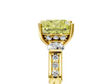 Yellow gold Fancy Yellow Cushion Cut Brilliant Three-Stone Pave Band with Four-Prong Setting_5