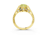 Yellow gold Fancy Yellow Cushion  Cut Cathedral Pave Diamond Engagement Ring with Six-Prong Setting_35