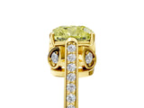 Yellow gold Fancy Yellow Cushion  Cut Cathedral Pave Diamond Engagement Ring with Six-Prong Setting_37