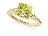 Yellow gold Fancy Yellow Cushion  Cut Channel Set Solitaire Engagement Ring with Four-Prong Setting_145