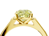 Yellow gold Fancy Yellow Cushion  Cut Channel Set Solitaire Engagement Ring with Four-Prong Setting_148