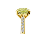 Yellow gold Fancy Yellow Cushion  Cut Channel Set Solitaire Engagement Ring with Four-Prong Setting_149