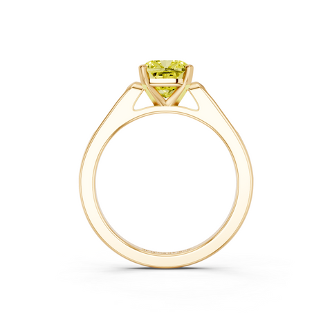 Yellow gold Fancy Yellow Cushion  Cut Channel Set Solitaire Engagement Ring with Four-Prong Setting_15