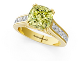 Yellow gold Fancy Yellow Cushion  Cut Channel Set Solitaire Engagement Ring with Prong Setting_21