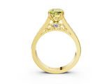 Yellow gold Fancy Yellow Cushion  Cut Channel Set Solitaire Engagement Ring with Prong Setting_23