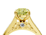 Yellow gold Fancy Yellow Cushion  Cut Channel Set Solitaire Engagement Ring with Prong Setting_24