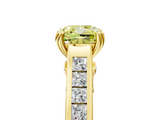 Yellow gold Fancy Yellow Cushion  Cut Channel Set Solitaire Engagement Ring with Prong Setting_25