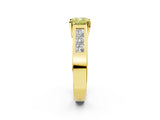 Yellow gold Fancy Yellow Cushion Cut Cut Channel Set Solitaire Ring with Four-Prong Setting_2