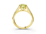 Yellow gold Fancy Yellow Cushion Cut Cut Diamond Channel Set Pave Band with Tension Prong Setting_3