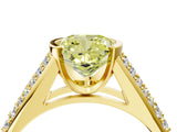 Yellow gold Fancy Yellow Cushion Cut Cut Diamond Channel Set Pave Band with Tension Prong Setting_4