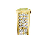Yellow gold Fancy Yellow Cushion Cut Cut Diamond Channel Set Pave Band with Tension Prong Setting_5