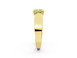 Yellow gold Fancy Yellow Cushion Cut Cut Diamond Channel Set Solitaire Ring with Four-Prong Setting_2