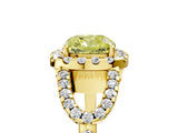 Yellow gold Fancy Yellow Cushion Cut Cut Diamond Halo Engagement Ring with Open Split Pavé Band_5