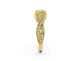 Yellow gold Fancy Yellow Cushion Cut Cut Diamond Twisted Band with Milgrain Pave Setting and Four-Prong Setting_26