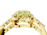 Yellow gold Fancy Yellow Cushion Cut Cut Halo Diamond Infinity Band with Four-Prong Setting_4
