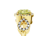 Yellow gold Fancy Yellow Cushion Cut Cut Halo Diamond Infinity Band with Four-Prong Setting_5