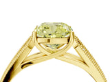 Yellow gold Fancy Yellow Cushion Cut Cut Pave Split Shank Engagement Ring with Four-Prong Setting_4
