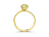 Yellow gold Fancy Yellow Cushion Cut Diamond Brilliant Solitaire Ring with Pavé Band and Four-Prong Setting_15
