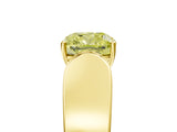 Yellow gold Fancy Yellow Cushion Cut Diamond Channel Set Solitaire Ring with Four-Prong Setting_17