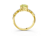 Yellow gold Fancy Yellow Cushion Cut Diamond Cluster Pavé Band with Four-Prong Setting_6