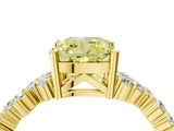 Yellow gold Fancy Yellow Cushion Cut Diamond Cluster Pavé Band with Four-Prong Setting_7