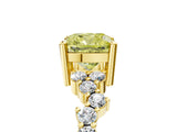 Yellow gold Fancy Yellow Cushion Cut Diamond Cluster Pavé Band with Four-Prong Setting_8