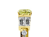 Yellow gold Fancy Yellow Cushion Cut Diamond Engagement Ring with Baguette Side Stones and Channel Set Band_25
