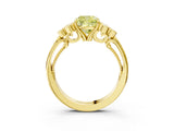 Yellow gold Fancy Yellow Cushion  Cut Diamond Engagement Ring with Bezel Set Round Side Stones and Prong Setting_54