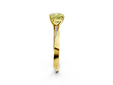 Yellow gold Fancy Yellow Cushion Cut Diamond Engagement Ring with Side Stone Accents and Four-Prong Setting_14