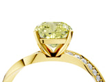 Yellow gold Fancy Yellow Cushion Cut Diamond Engagement Ring with Side Stone Accents and Four-Prong Setting_16
