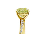 Yellow gold Fancy Yellow Cushion Cut Diamond Engagement Ring with Side Stone Accents and Four-Prong Setting_17