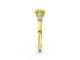 Yellow gold Fancy Yellow Cushion  Cut Diamond Five-Stone Prong Set White Gold Ring_34