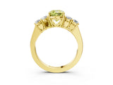 Yellow gold Fancy Yellow Cushion  Cut Diamond Five-Stone Prong Set White Gold Ring_35