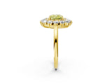 Yellow gold Fancy Yellow Cushion Cut Diamond Floral Double Halo Engagement Ring with Prong Setting_26