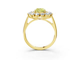Yellow gold Fancy Yellow Cushion Cut Diamond Floral Double Halo Engagement Ring with Prong Setting_27