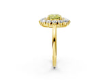 Yellow gold Fancy Yellow Cushion Cut Diamond Floral Double Halo Engagement Ring with Prong Setting_62