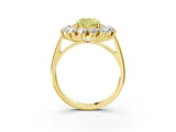 Yellow gold Fancy Yellow Cushion Cut Diamond Floral Double Halo Engagement Ring with Prong Setting_63