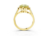 Yellow gold Fancy Yellow Cushion Cut Diamond Floral Halo Split Shank Prong Setting Ring_3
