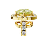 Yellow gold Fancy Yellow Cushion Cut Diamond Floral Halo Split Shank Prong Setting Ring_5