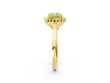 Yellow gold Fancy Yellow Cushion  Cut Diamond Halo Ring with Solitaire Band and Prong Setting_56