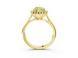 Yellow gold Fancy Yellow Cushion  Cut Diamond Halo Ring with Solitaire Band and Prong Setting_57