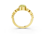 Yellow gold Fancy Yellow Cushion  Cut Diamond Milgrain Marquise Band with Prong Setting_6