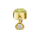 Yellow gold Fancy Yellow Cushion  Cut Diamond Milgrain Marquise Band with Prong Setting_8
